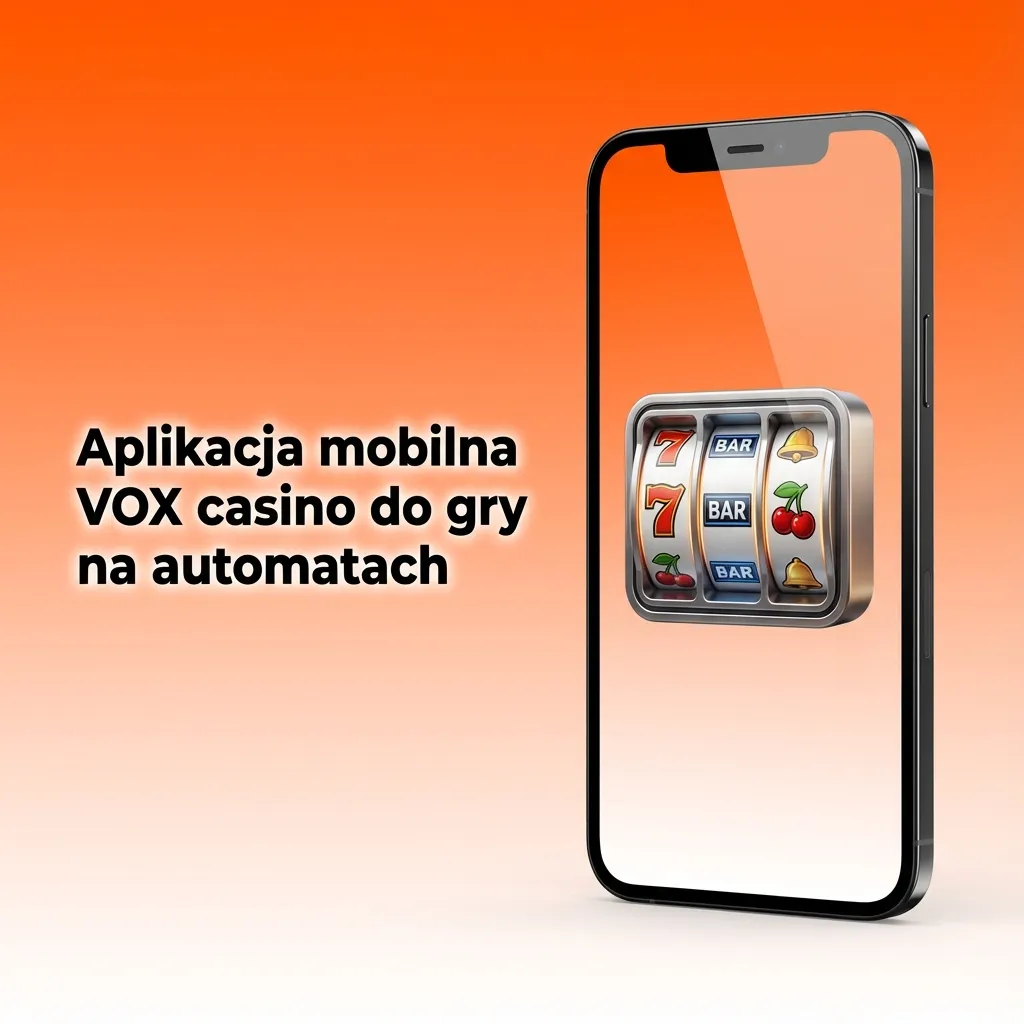 Osoba grająca jedną ręką w sloty VOX casino na smartfonie, z widocznym prostym interfejsem aplikacji