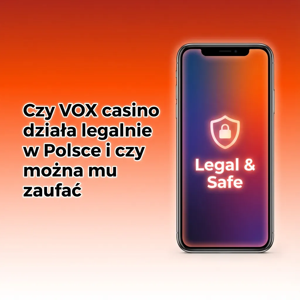 Grafika promująca VOX casino z informacją o licencji, bezpieczeństwie danych i narzędziach odpowiedzialnej gry