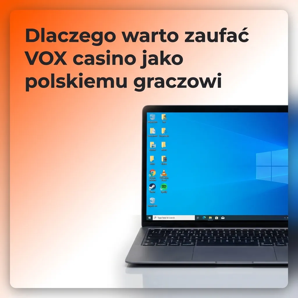 Grafika promocyjna VOX casino: bezpieczeństwo, polska wersja, zakłady sportowe, kasyno online i aplikacja mobilna