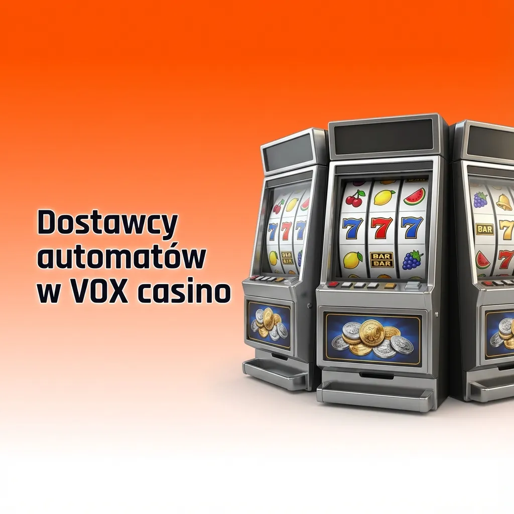 Grafika VOX casino z logotypami głównych dostawców slotów i informacją o setkach dostępnych gier
