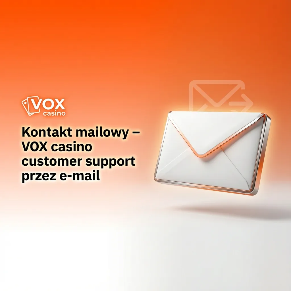 Interfejs poczty e‑mail z adresem pomoc@voxcasino.pl i formularzem wiadomości do supportu VOX casino