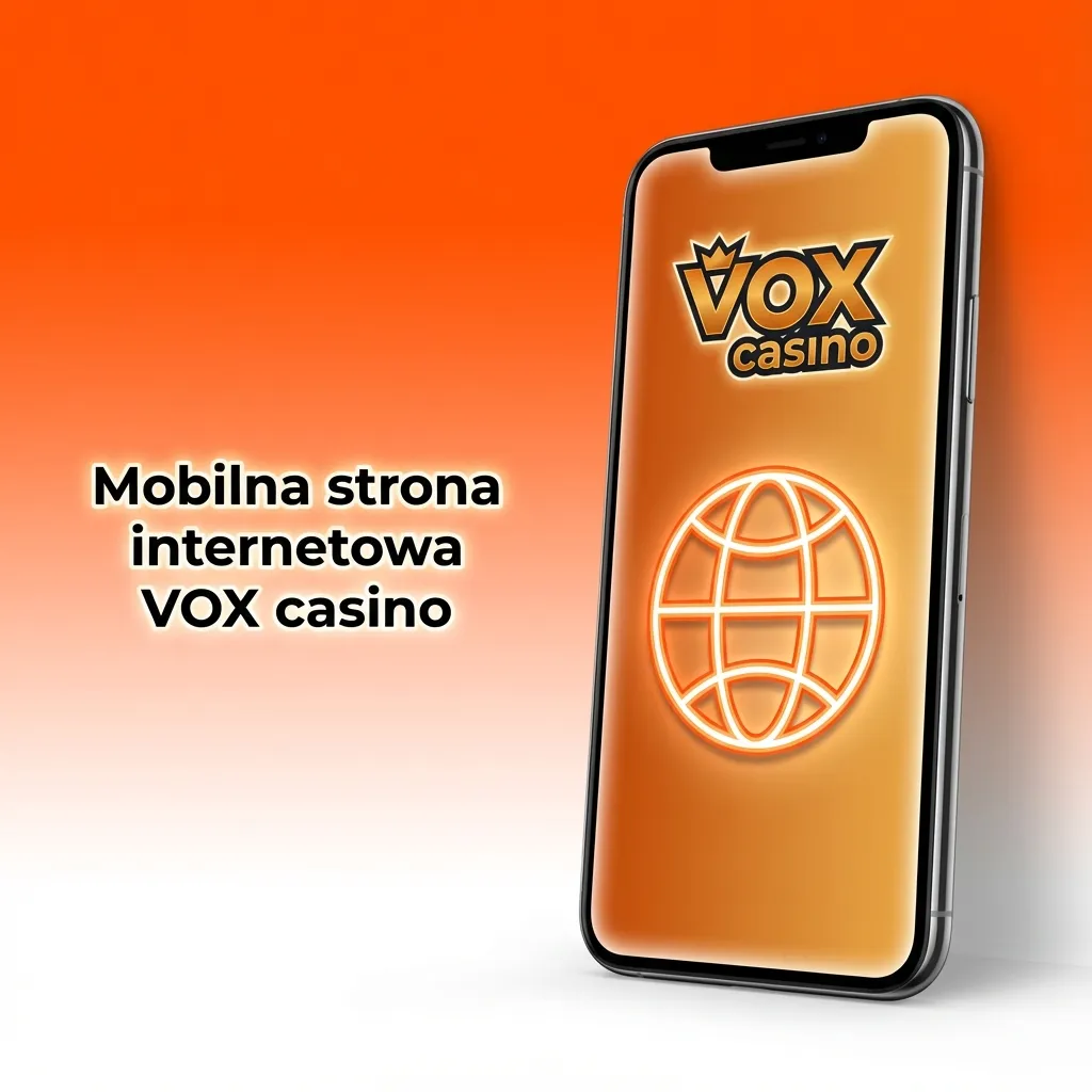 Ekran smartfona z otwartą mobilną stroną VOX casino, pokazujący zakłady, gry kasynowe i promocje