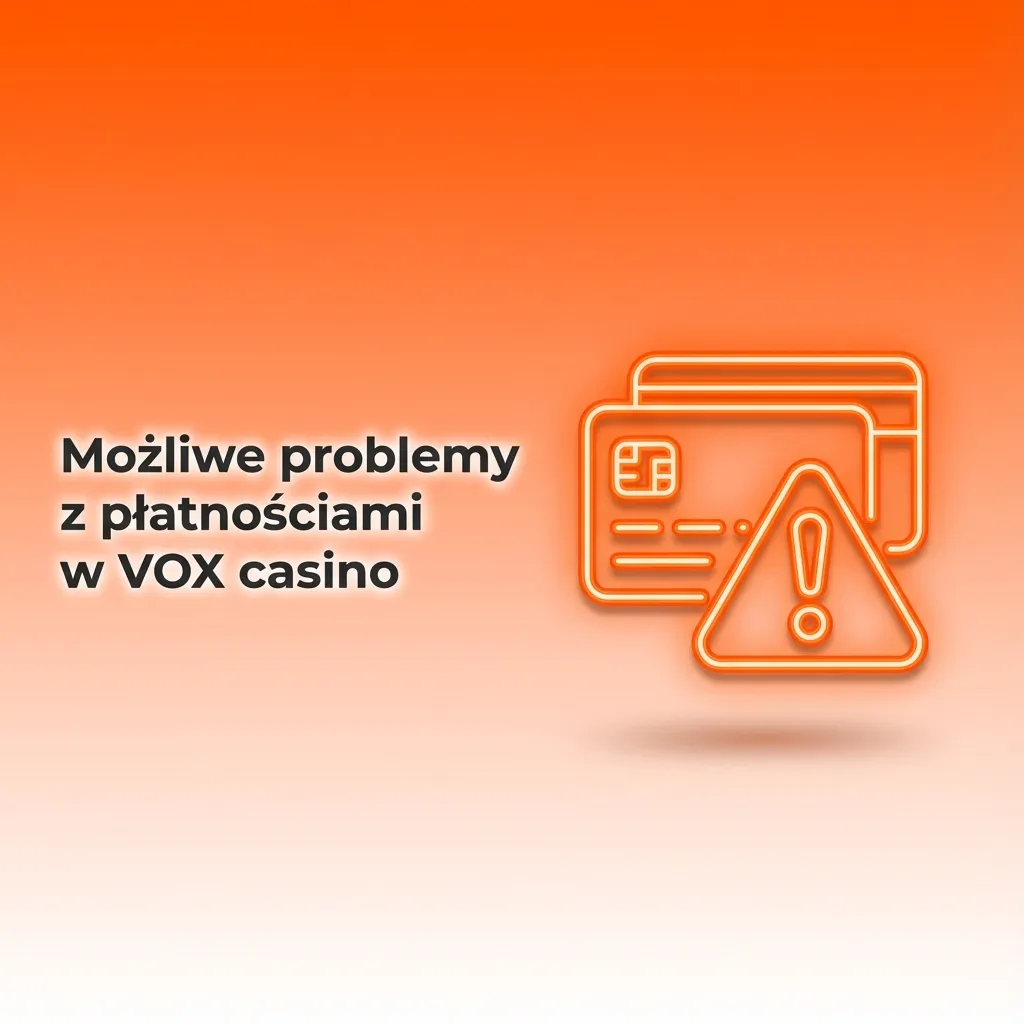 Grafika o możliwych problemach z płatnościami w VOX casino: odrzucone wpłaty, opóźnienia, błędy i weryfikacja KYC