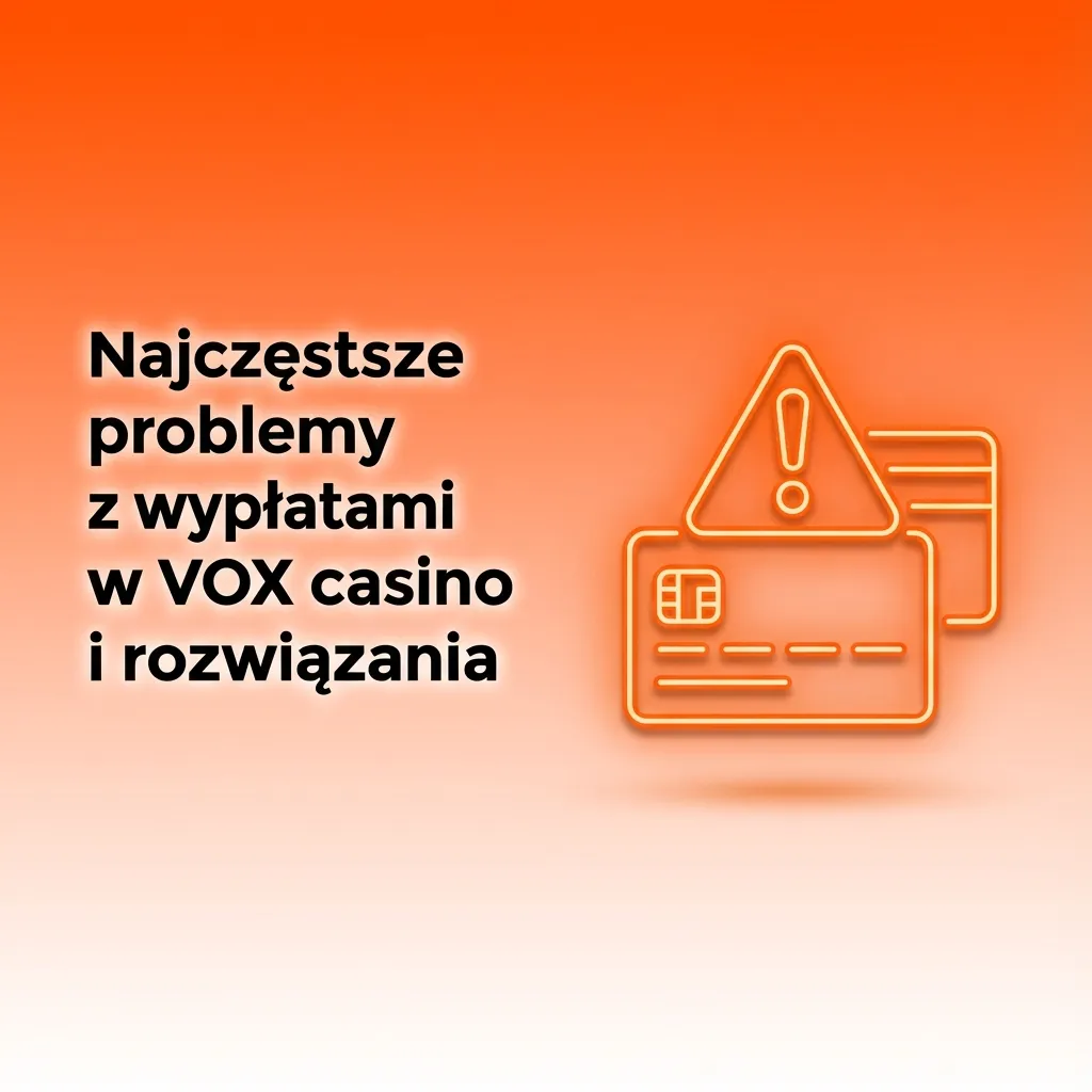 Schemat VOX casino: ikony weryfikacji, błędnych danych, bonusu, salda i opóźnień banku przy wypłatach