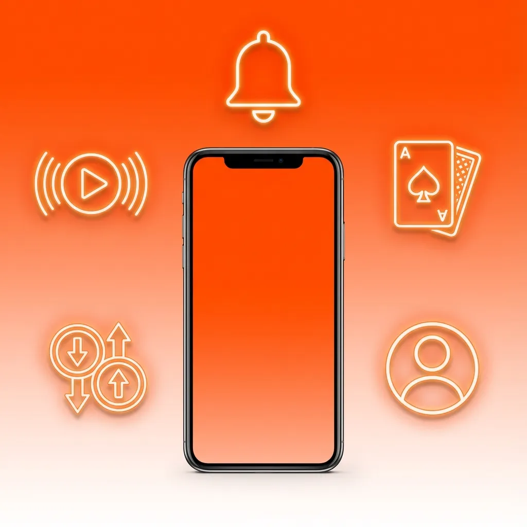 Ekran iPhone z aplikacją VOX casino, lista głównych funkcji i bonus powitalny dla polskich graczy iOS