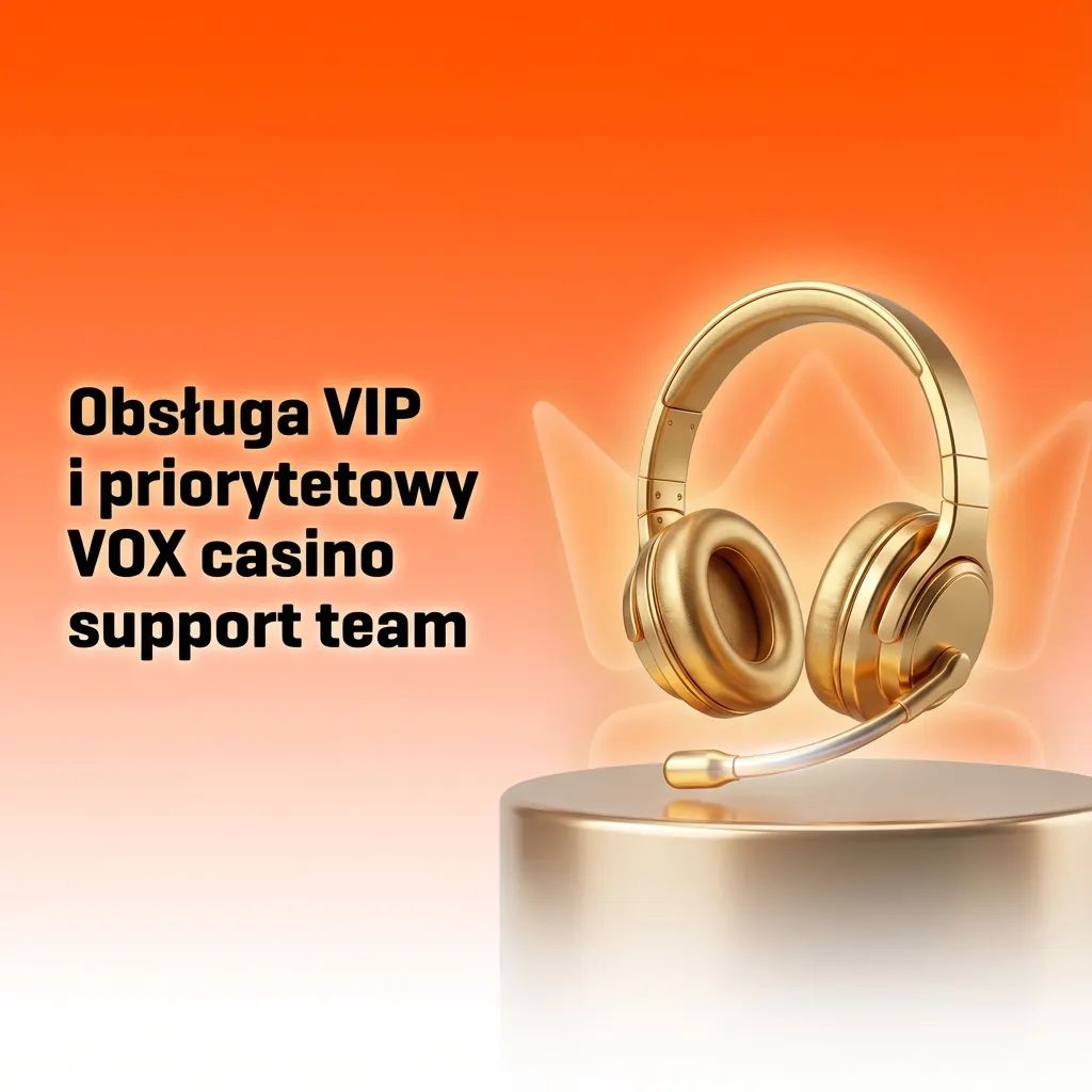 Ilustracja VIP support VOX casino: konsultant obsługuje gracza online, ikony czatu, telefonu i e‑maila, oznaczenie VIP
