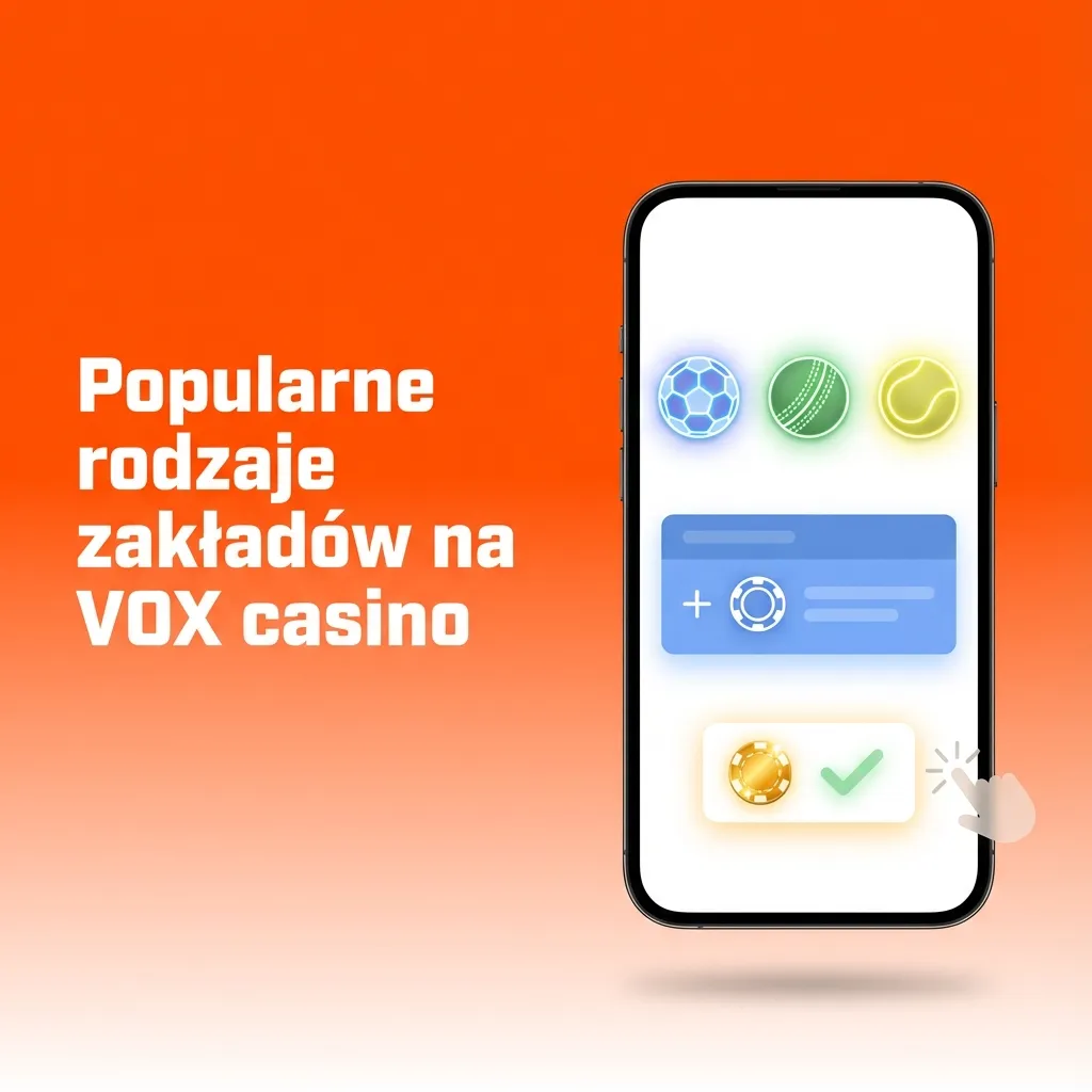 Grafika VOX casino wyjaśniająca rodzaje zakładów: pojedynczy, akumulowany i systemowy na kuponach