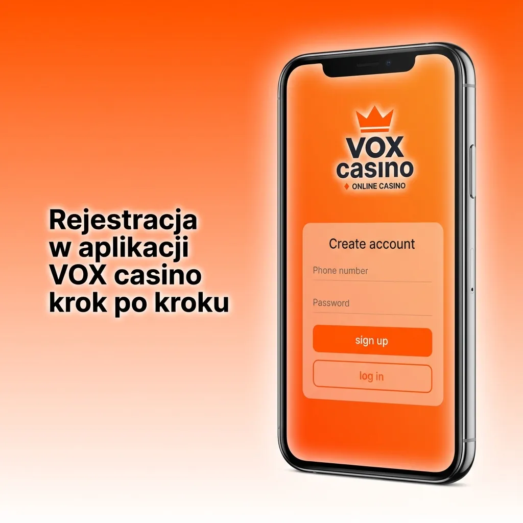 Schemat krok po kroku rejestracji w aplikacji VOX casino na ekranie smartfona