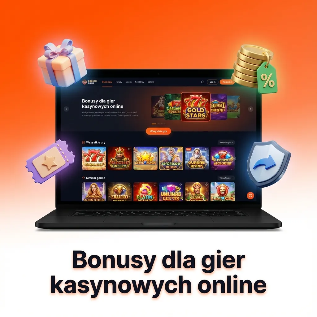 Grafika promująca bonusy kasyn online dla polskich graczy: reload, cashback i cotygodniowe darmowe spiny