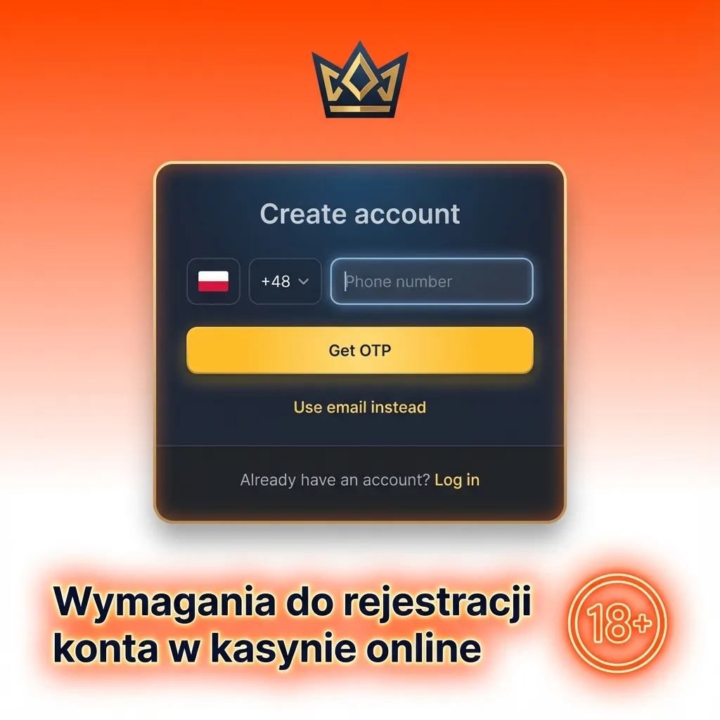 Grafika z listą wymagań rejestracji konta w kasynie online: pełnoletniość, prawdziwe dane, jeden gracz–jedno konto