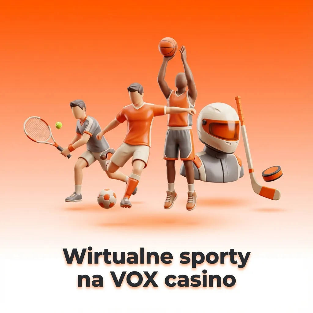 Ekran VOX casino z ofertą zakładów na wirtualne sporty: piłkę nożną, wyścigi konne, psów i tenis