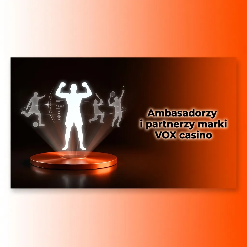Grafika informacyjna VOX casino o braku oficjalnych ambasadorów i partnerów marki w Polsce