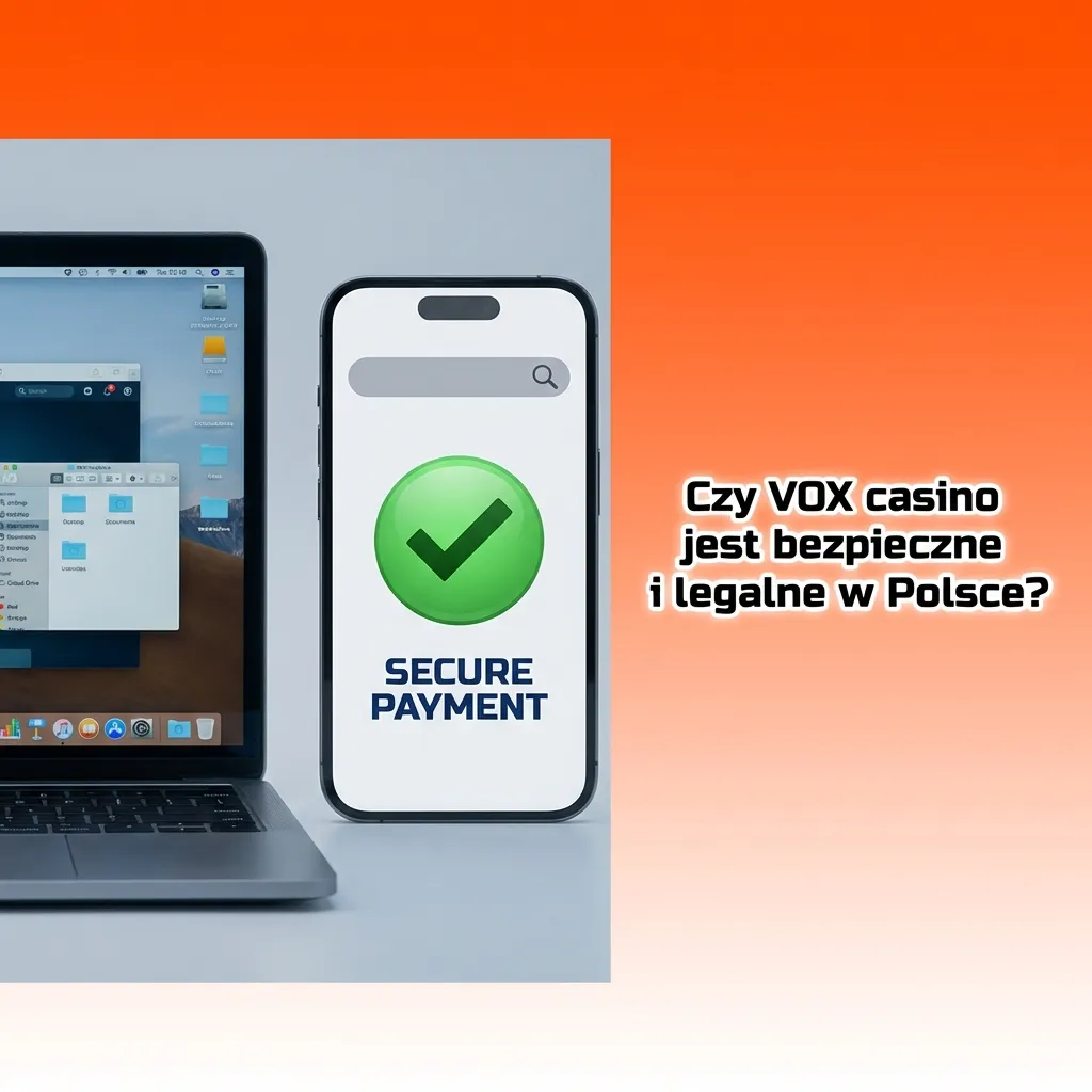 Grafika z napisem „Czy VOX casino jest bezpieczne i legalne w Polsce?” oraz ikonami tarczy, kłódki SSL i licencji Curacao