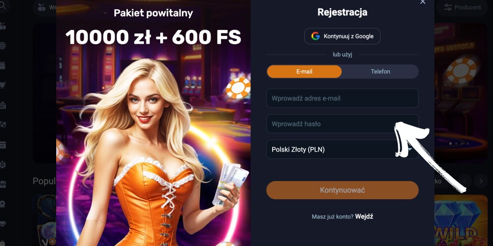 wypełnij formularz rejestracyjny