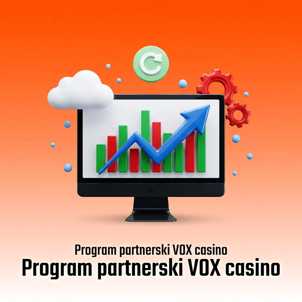 Grafika promująca program partnerski VOX casino dla pełnoletnich graczy z kasynem online i zakładami sportowymi