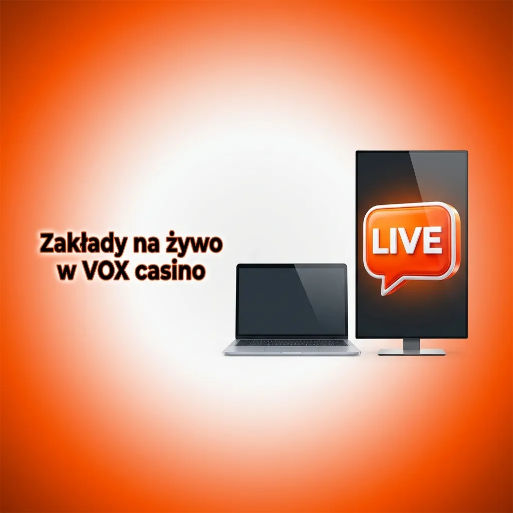Interfejs VOX casino z panelem zakładów na żywo podczas meczu piłki nożnej, z dynamicznie zmieniającymi się kursami