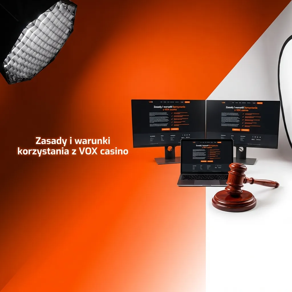 Ekran VOX casino z wyróżnionymi zasadami: wiek 18+, jedno konto, prawdziwe dane, warunki bonusów i wypłat